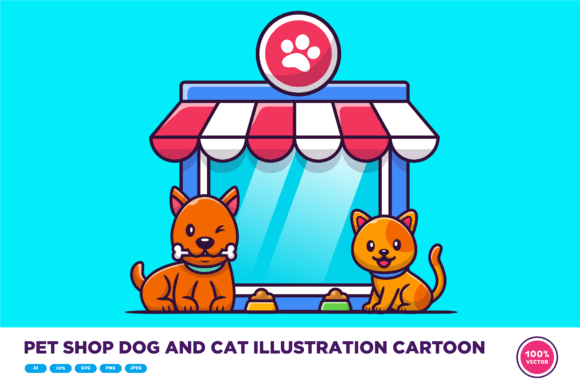 Download Pet Shop Dog and Cat Illustration - Illustration Collection