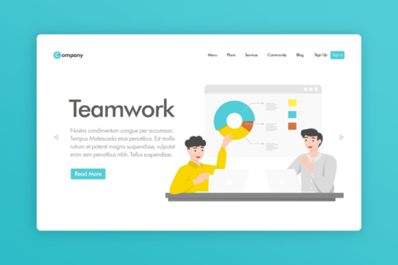 Download Website Illustration - Teamwork - Illustration Collection
