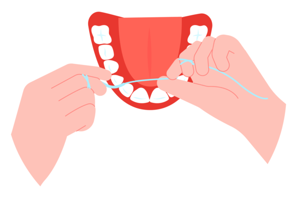 Download Teeth Cleaning with Floss. Oral Hygiene. - Hygiene Collection