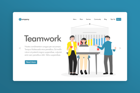 Download Website Illustration - Teamwork - Illustration Collection