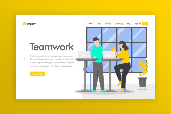 Download Website Illustration - Teamwork - Illustration Collection