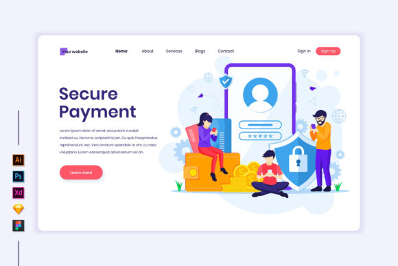 Download Secure Payment Flat Illustration - Illustration Collection